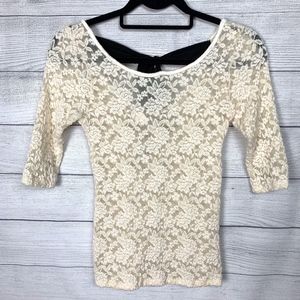 Cream Lace Top
